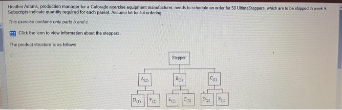 Answer plz? Heather Adams, production manager for