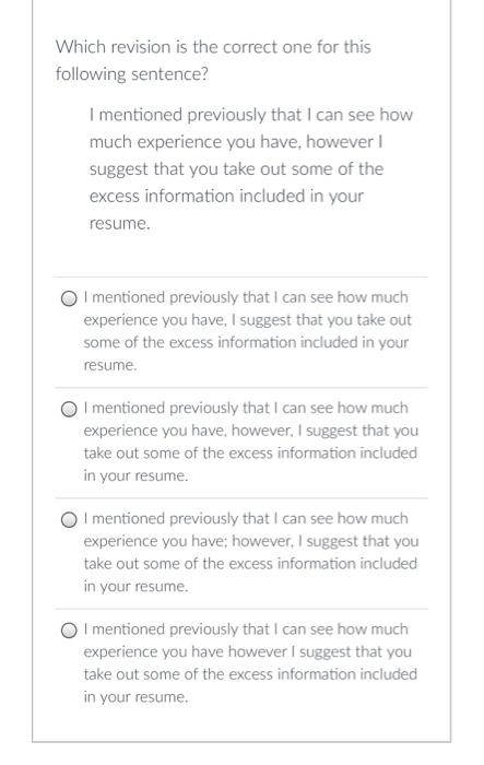 help Which revision is the correct one for this