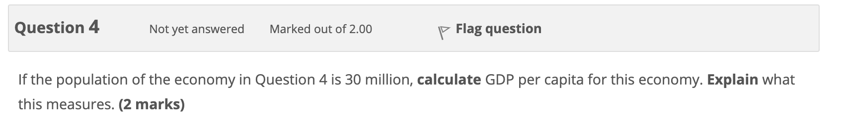 Question 4 Not yet answered Marked out of 2.00 p
