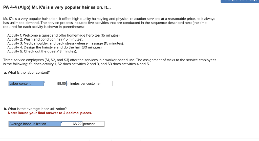 First two were marked correct PA 4-4 (Algo) Mr.