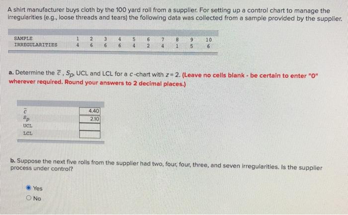 A shirt manufacturer buys cloth by the 100 yard