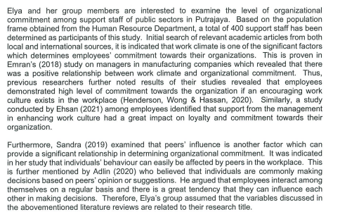 Elya and her group members are interested to