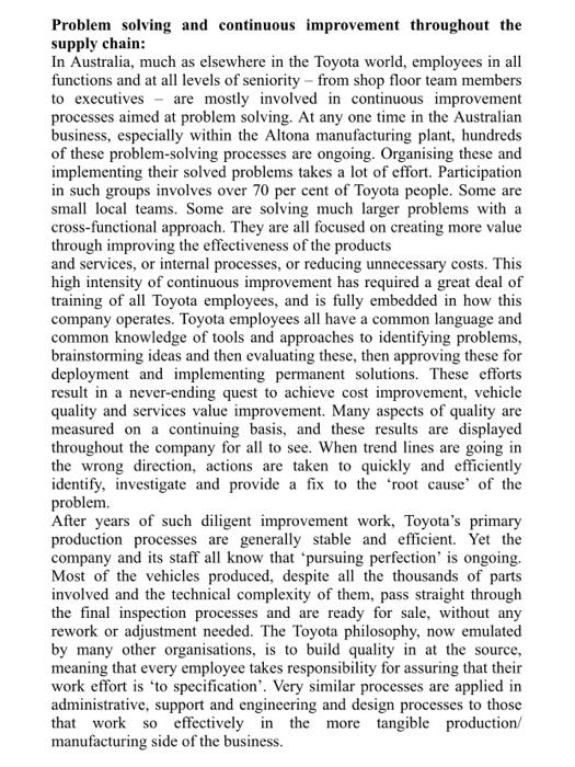 Q5. How much can Toyota influence its suppliers