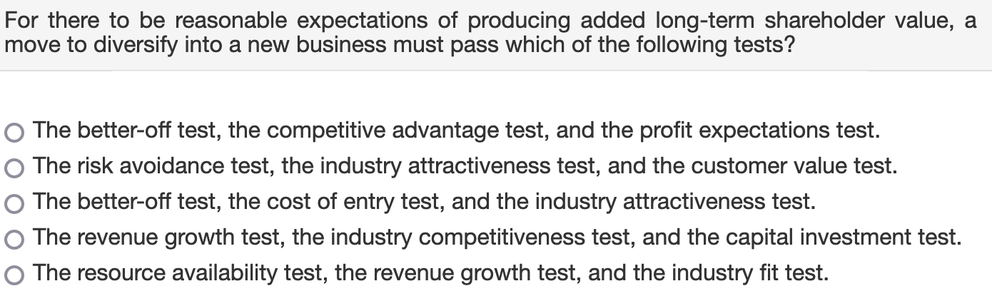 For there to be reasonable expectations of