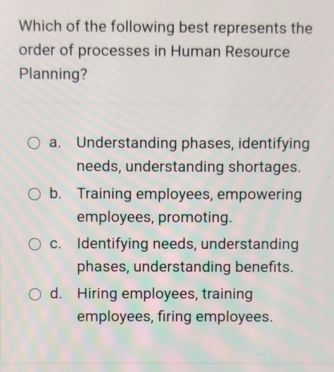 Which one of the following most COMPLETELY