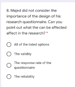 8. Majed did not consider the importance of the