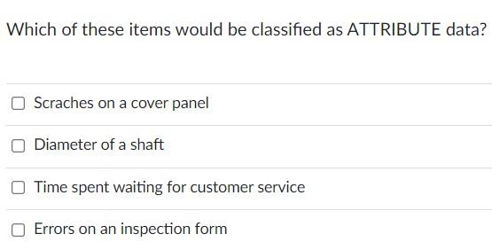 Which of these items would be classified as