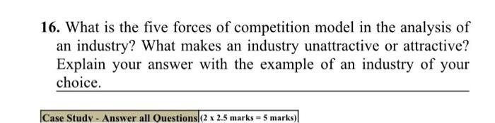 16. What is the five forces of competition model