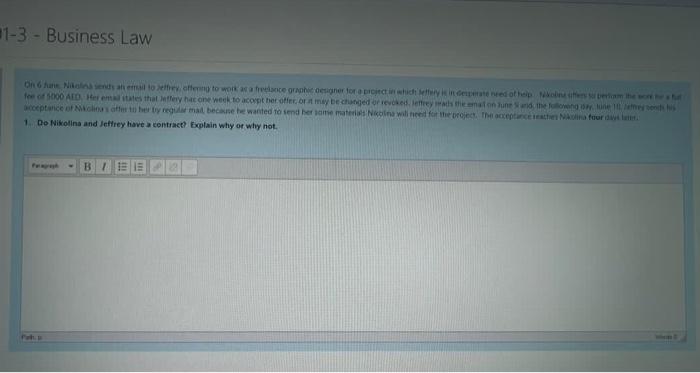 On 6 June Nikolina sends an email to leffrey