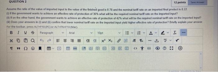 v QUESTION 2 12 points Save Answer Assume the