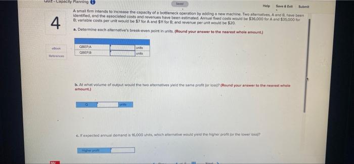 4 Capacity Planning Help Save & E Sutin A small