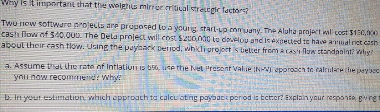 Why is it important that the weights mirror