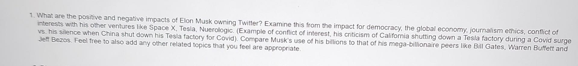 1. What are the positive and negative impacts of