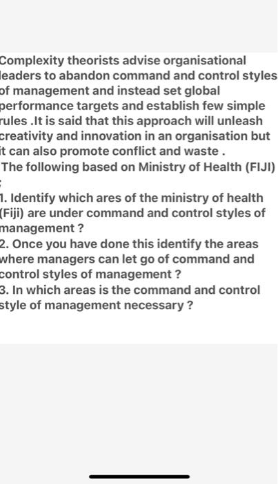 Complexity theorists advise organisational