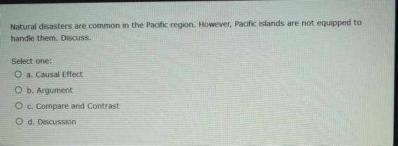 Natural disasters are common in the Pacific