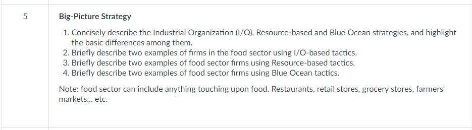 5 Big-Picture Strategy 1. Concisely describe the