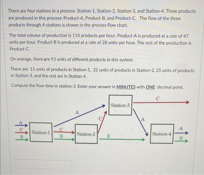 There are four stations in a process: Station-1,