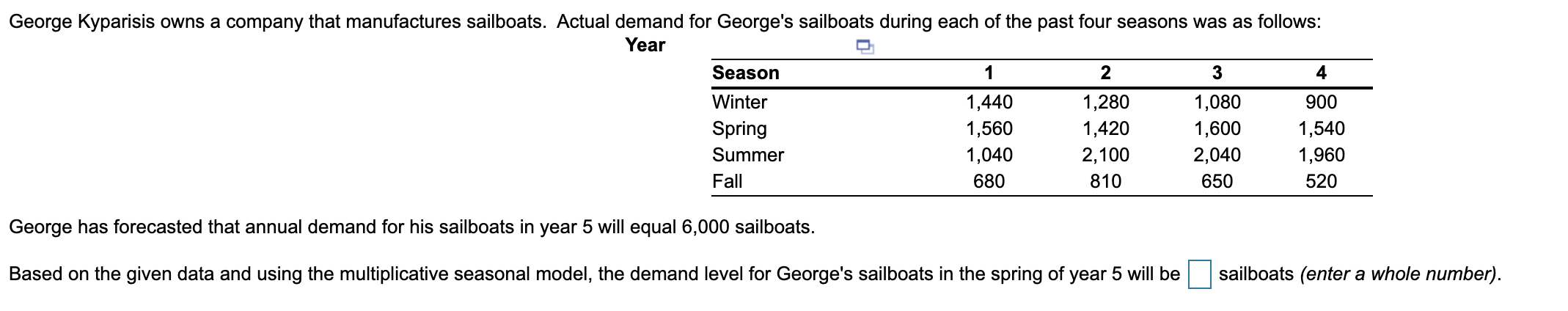 1 George Kyparisis owns a company that