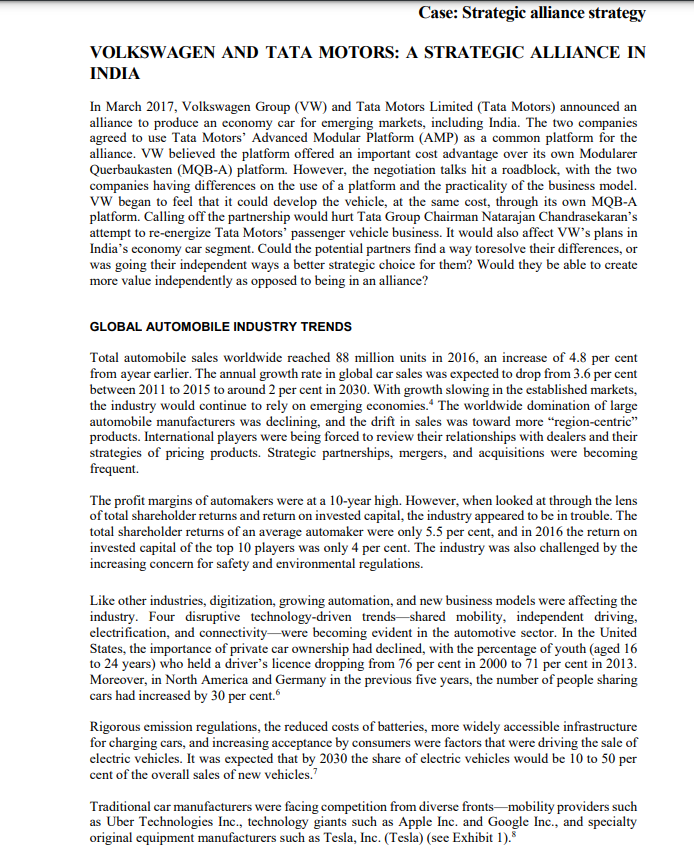 Please read the Harvard Business Review Case