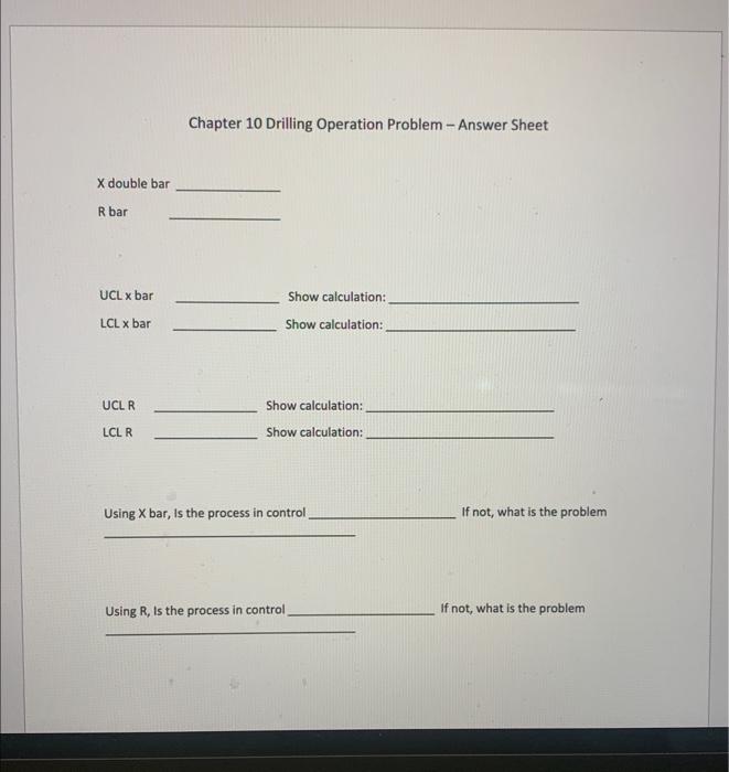 Solve the drilling problem Attached is a problem