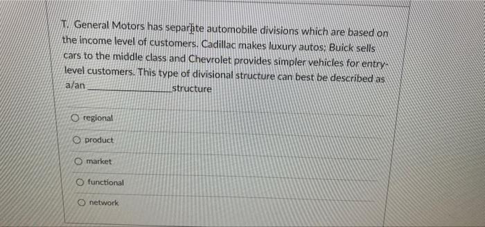 T. General Motors has separate automobile