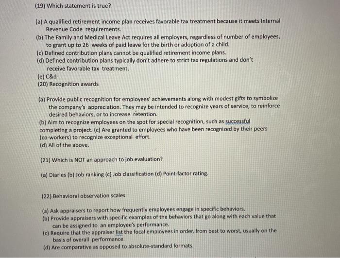 (19) Which statement is true? (a) A qualified