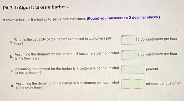 PA 3-1 (Algo) It takes a barber... It takes a