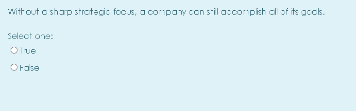 Without a sharp strategic focus, a company can