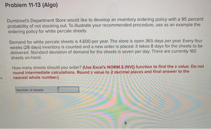 Check my work Problem 11-4 (Algo) pped The local