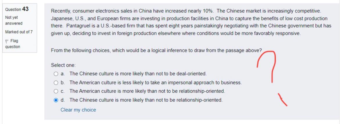 Question 19 Answer saved A key element of the