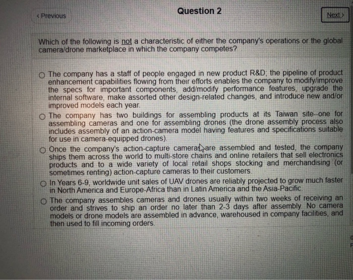 Question 2 < Previous Next  style=