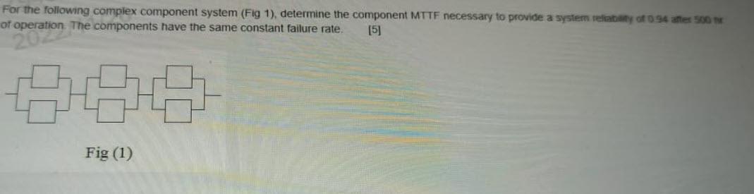 For the following complex component system (Fig