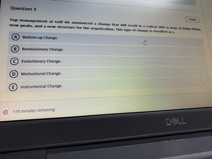 Question 1 The organizational structure of