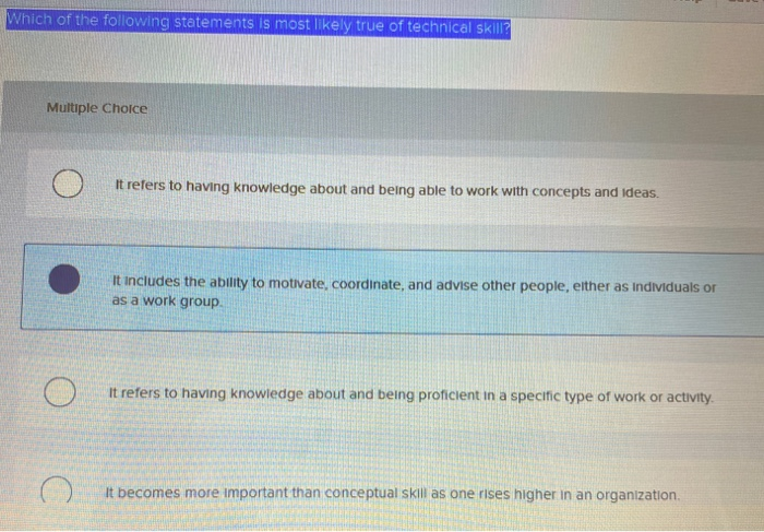 Which of the following statements is most likely