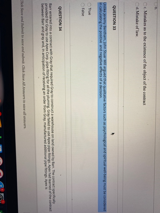 b. c. Mistakes as to the existence of the object