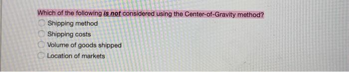 Which of the following is not considered using