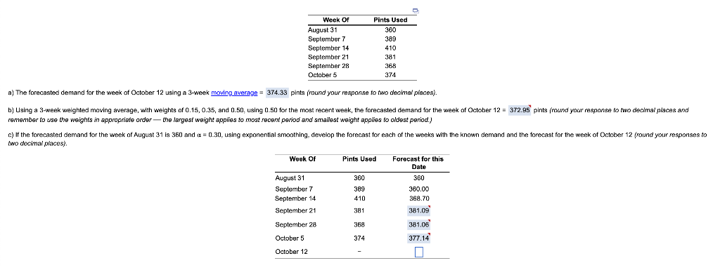 solve all step by step Week Of August 31