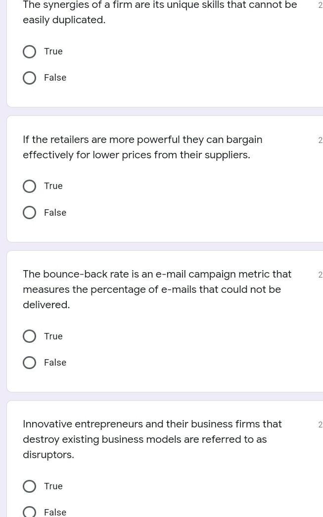 exam plz be fast The synergies of a firm are its