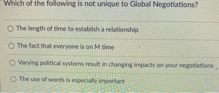 Which of the following is not unique to Global