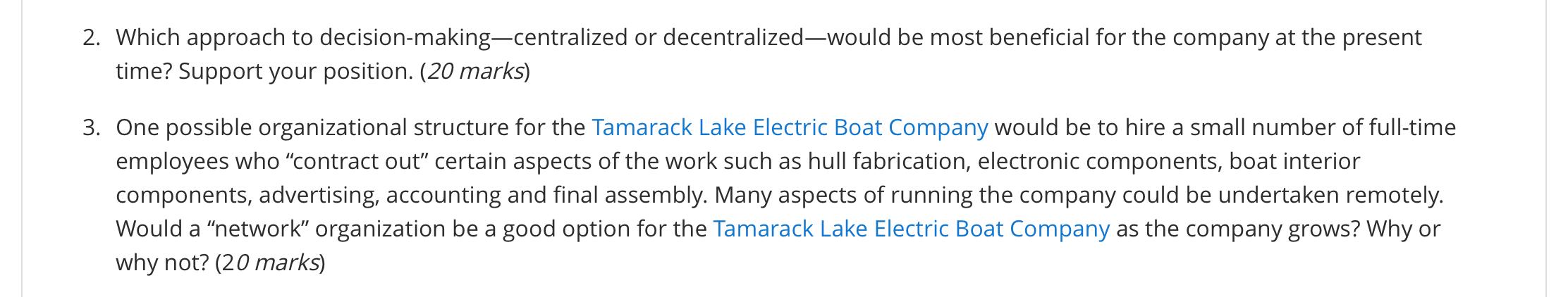 Part A: Organizational Structure and Design (50