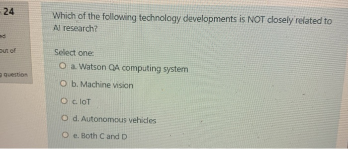 24 Which of the following technology developments