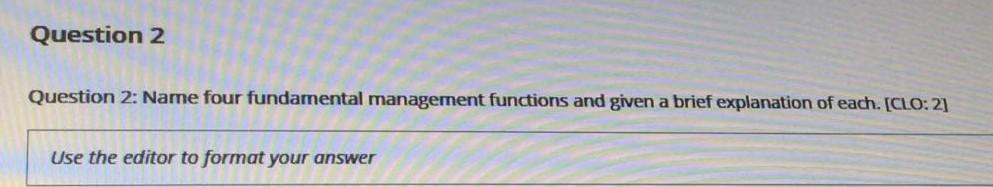 Question 2 Question 2: Name four fundamental
