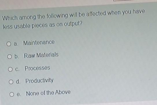 Which among the following will be affected when