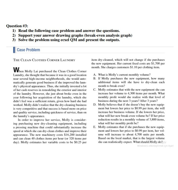 please solved with details Question #3: 1) Read