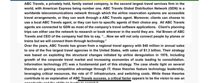 ABC Travels, a privately held, family owned