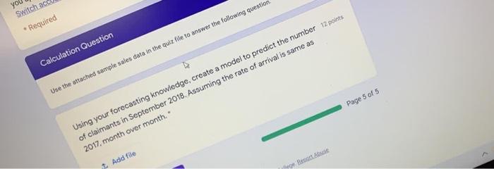 yol Switch ac Required Calculation Question Use