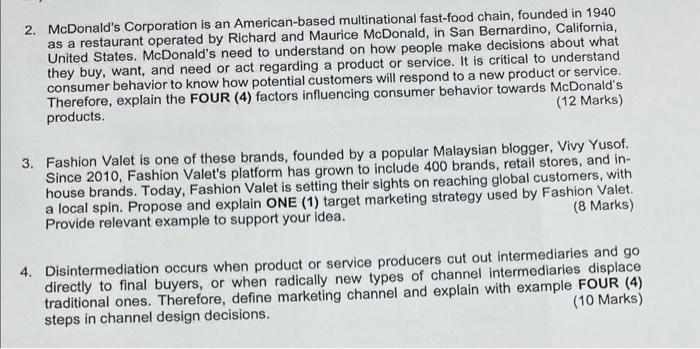 2. McDonald's Corporation is an American-based