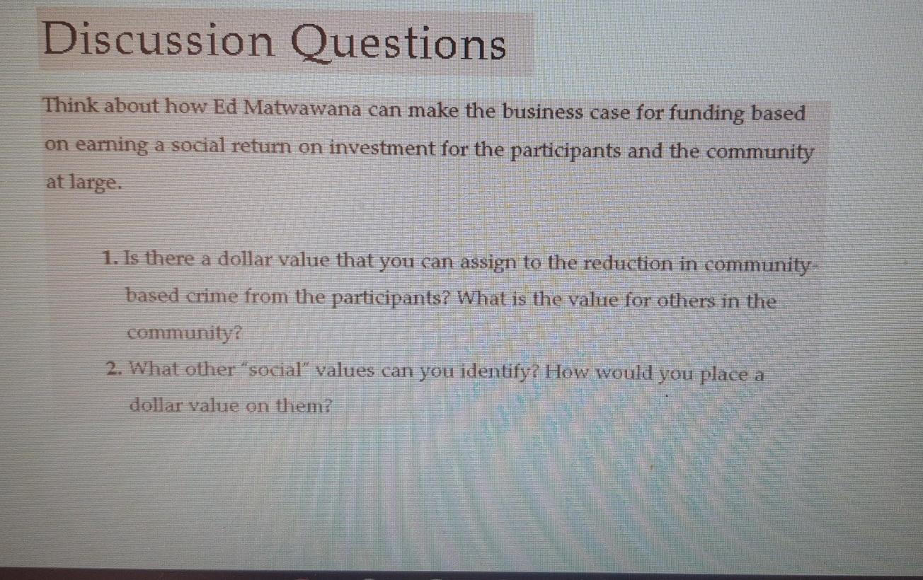 please answer 1 and 2 also. thanks Discussion