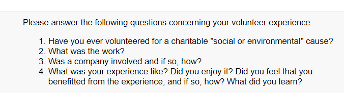 Please answer the following questions concerning