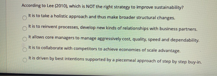 According to Lee (2010), which is NOT the right